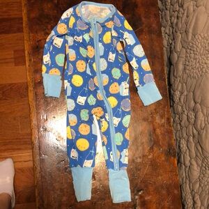 Milk and Cookies Little Sleepies Zippie in Blue Size 3-6 Months